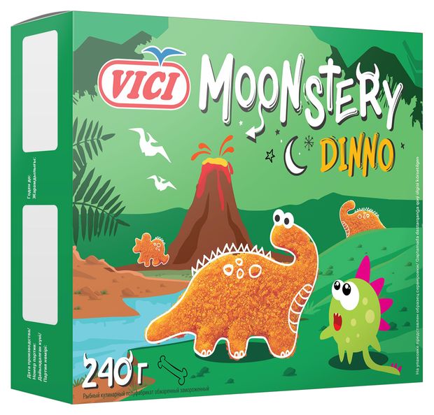 Рыбные фигурки наггетсы VICI Moonstery dinno Дракоша в панировке, 240 г