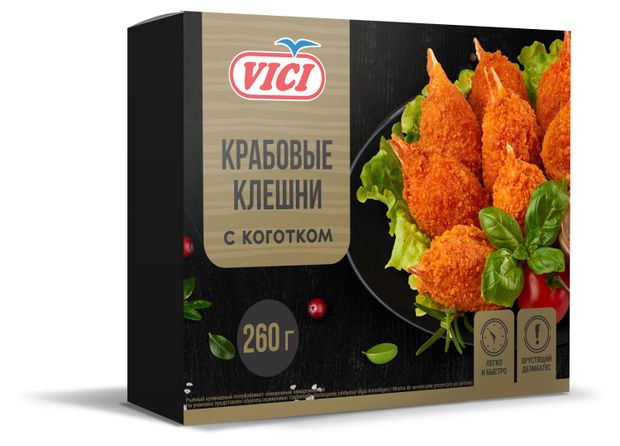 Клешня краба с коготком в панировке Vici Приорити имитированные, 260 г