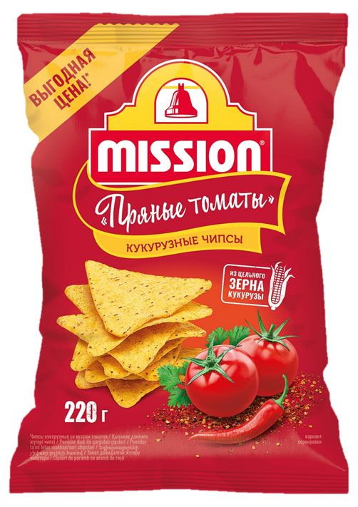 Чипсы кукурузные Mission Пряные томаты 220 г 115₽