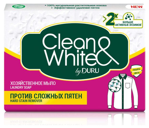 Мыло хозяйственное Duru CleanWhite против сложных пятен 125 г 80₽