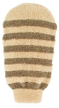 Мочалка массажная Foerster's полосатая из органического хлопка и льна, 1 шт