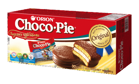 Пирожное бисквитное Orion Choco-Pie Original в шоколадной глазури, 180 г
