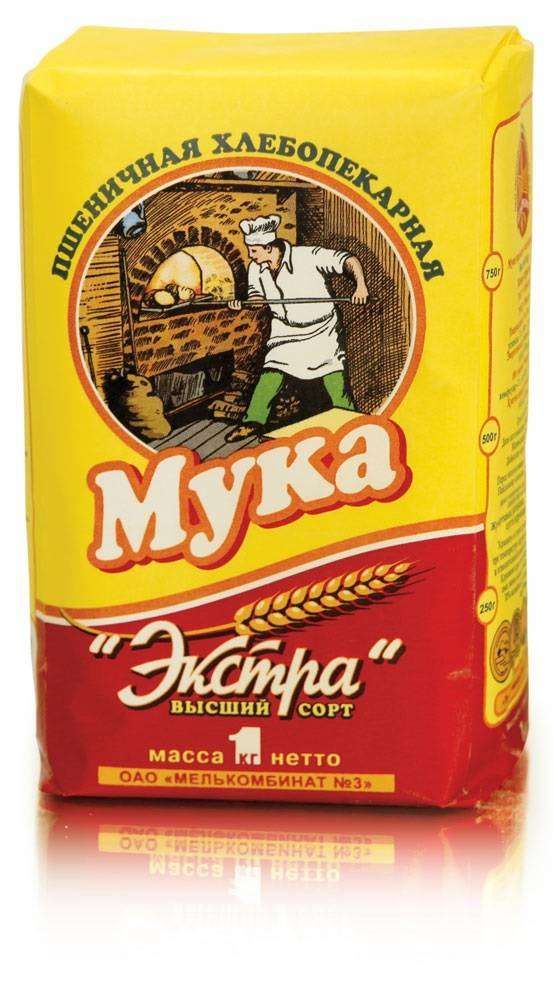 Мука пшеничная Мелькомбинат 3 экстра высший сорт, 1 кг