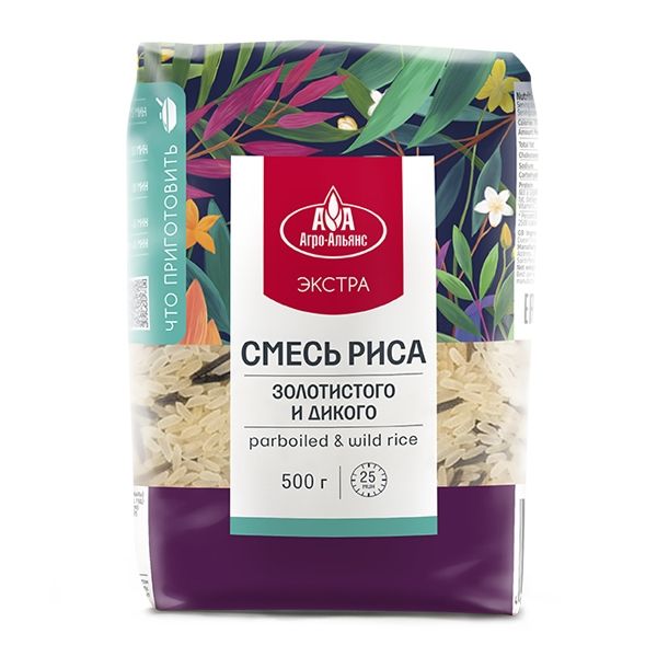 Смесь рисовая Агро-Альянс Экстра из золотистого и дикого риса 500 г 180₽