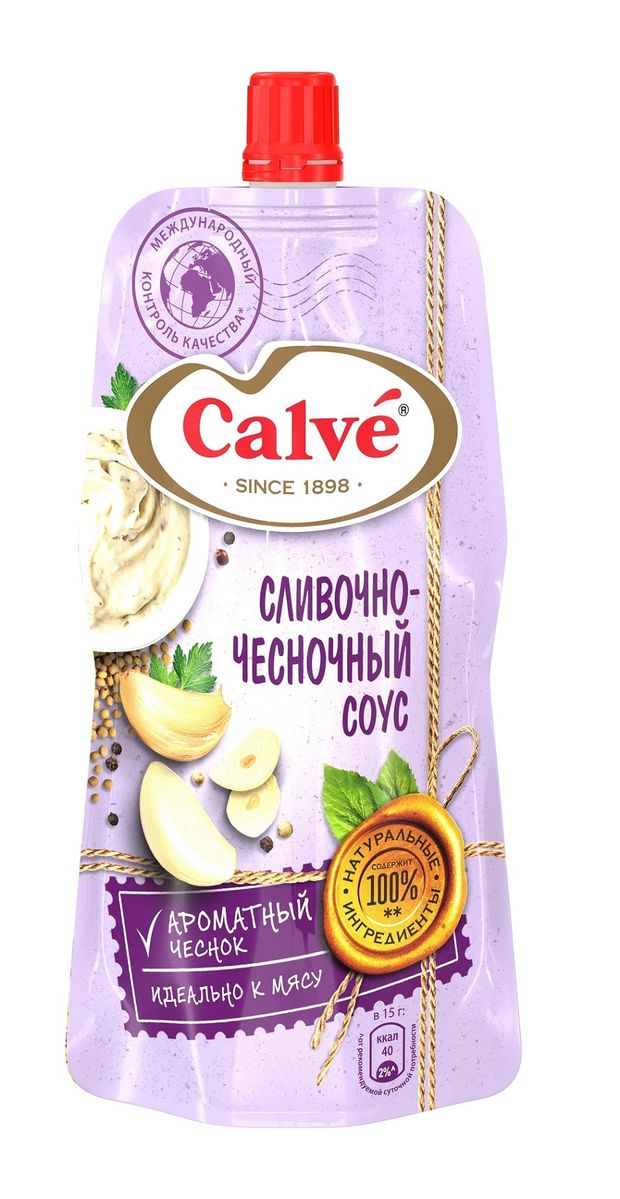 Соус сливочный Calve чесночный, 230 г