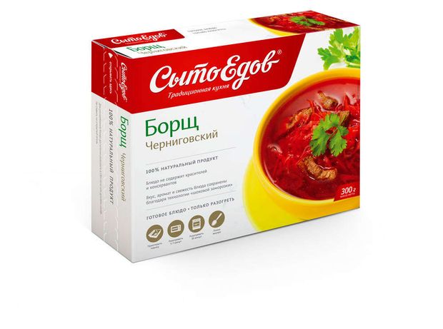 Суп Борщ замороженный СытоЕдов Черниговский 300 г 185₽