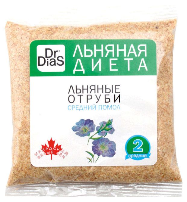 Здоровый выбор  Ашан Отруби льняные DR.DIAS средний помол, 100 г