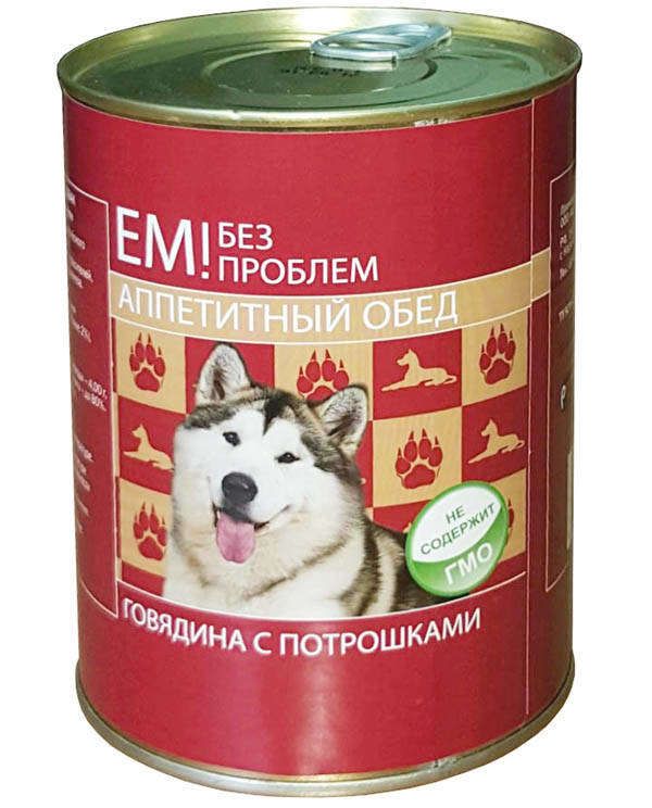 Зоотовары  Ашан Консервы для собак Ем Без Проблем говядина с потрошками, 970 г