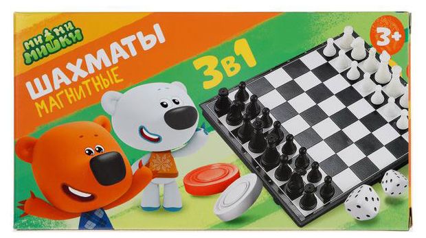 Шахматы магнитные МиМиМишки Играем вместе 3в1