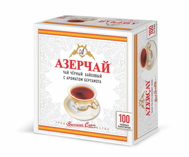 Чай, кофе, горячие напитки Чай черный Азерчай с бергамотом в пакетиках, 100х2 г