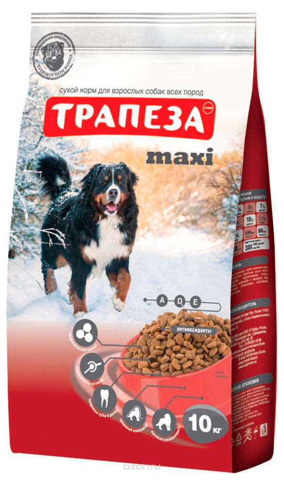 фото Сухой корм для собак крупных пород трапеза макси, 10 кг