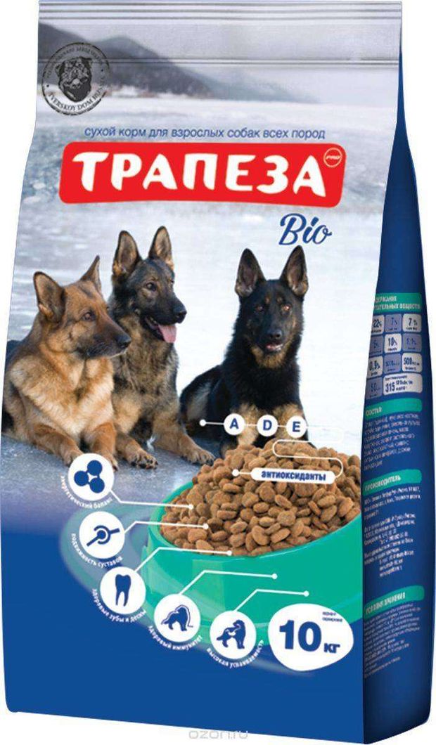 фото Сухой корм для собак всех пород трапеза био, 10 кг