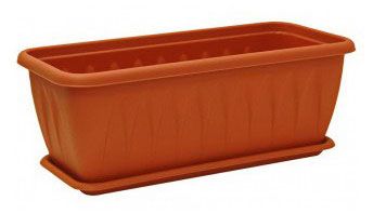 Балконный ящик Каждый день пластиковый терракотовый 80 см 300₽