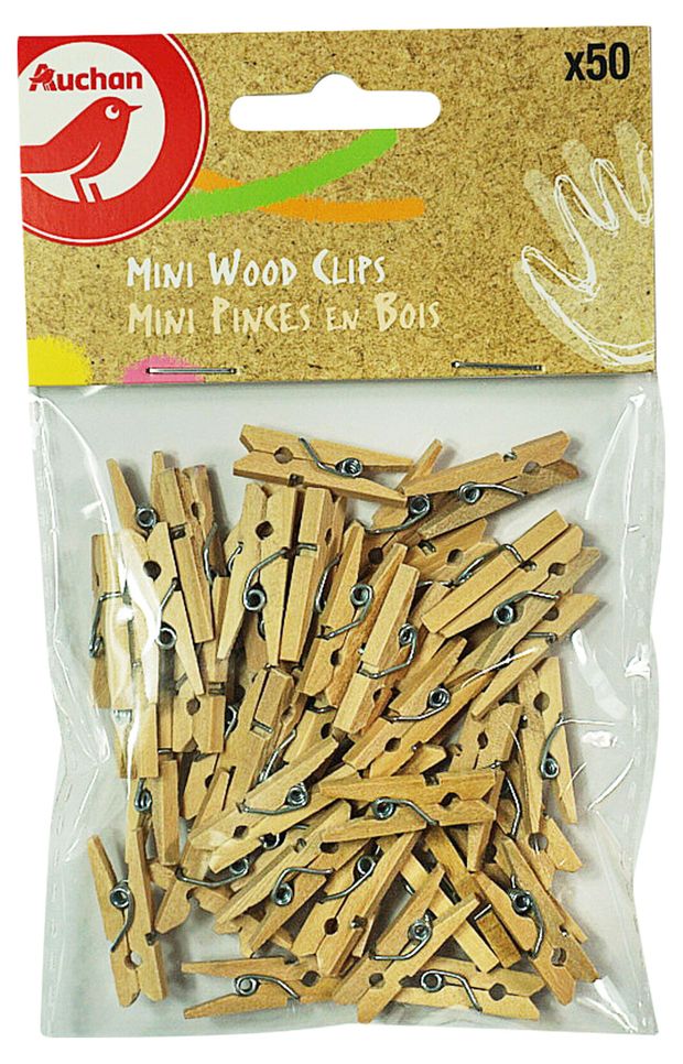 Прищепки декоративные АШАН Красная птица деревянные 50 шт 49₽