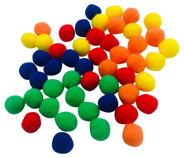 Помпоны декоративные АШАН Красная птица 2 см 50 шт 30₽