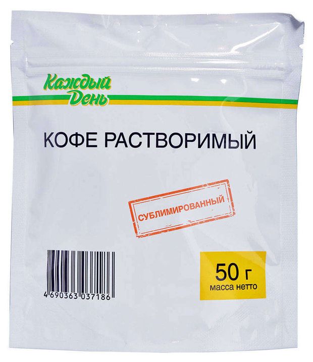 Кофе растворимый Каждый День сублимированный 50 г 128₽