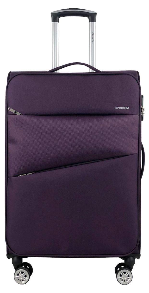 Чемодан мягкий Airport 4 колеса сиреневый 65х42х22 см 3195₽