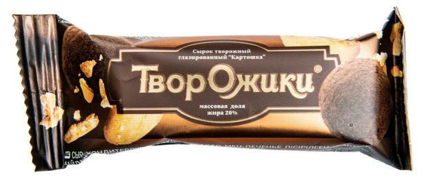 Сырок глазированный творожный Творожики Картошка с какао и печеньем батончик 20%, 40 г