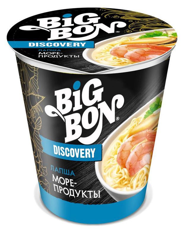Лапша BIGBON Discovery с морепродуктами 70 г 55₽