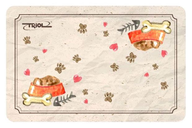 Коврик под миску Triol Косточки 43x28 см 100₽