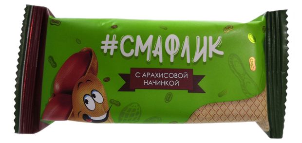 Вафли Сладенцово Смафлик с арахисовой начинкой, вес
