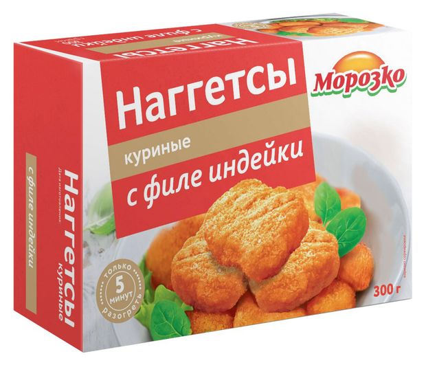 Наггетсы куриные Морозко с филе индейки, 300 г