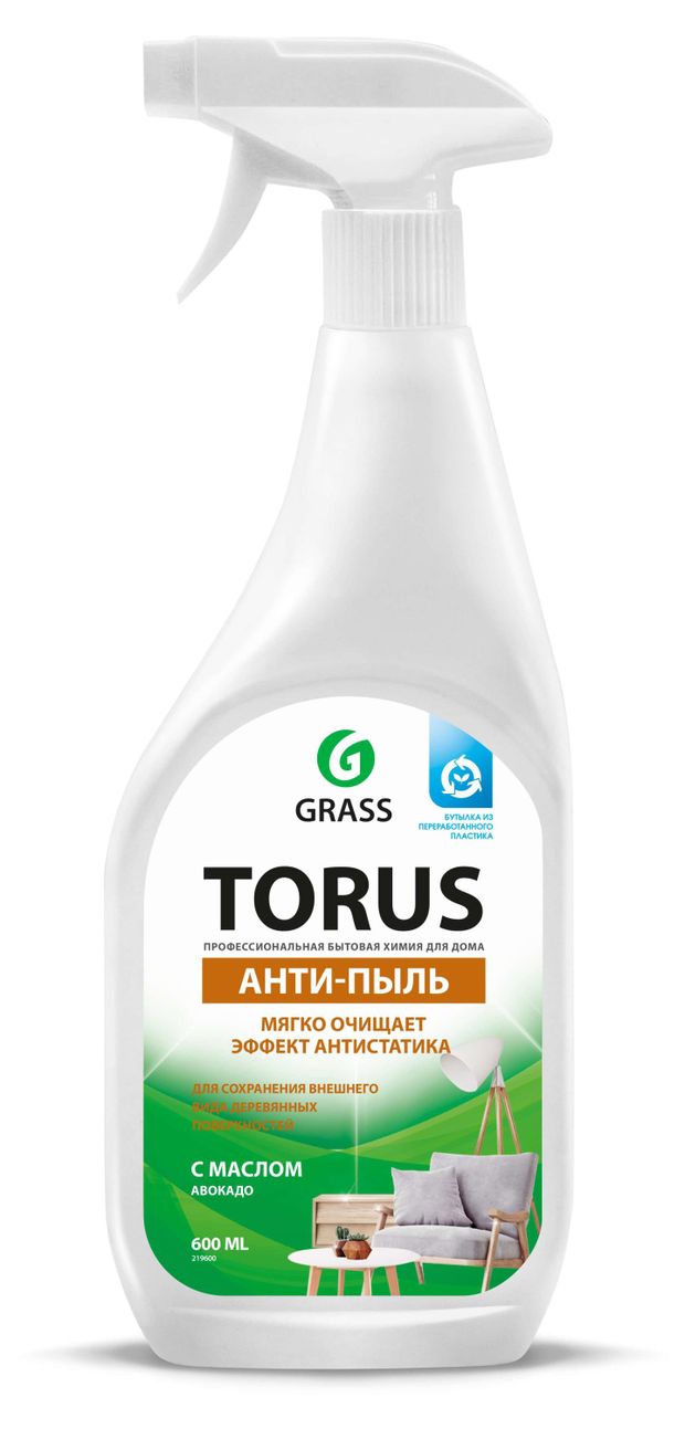 Очиститель-полироль для мебели Grass Torus Анти-пыль, 600 мл