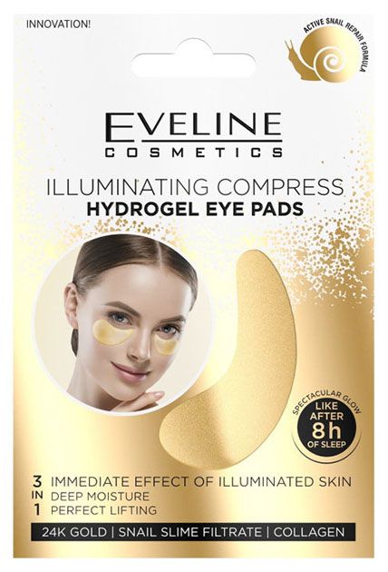 Патчи для глаз Eveline гидрогелевые охлаждающие с эффектом сияния, 21 г