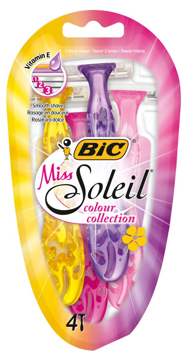 Бритва женская BIC Miss Soleil Colour Collection, 4 шт