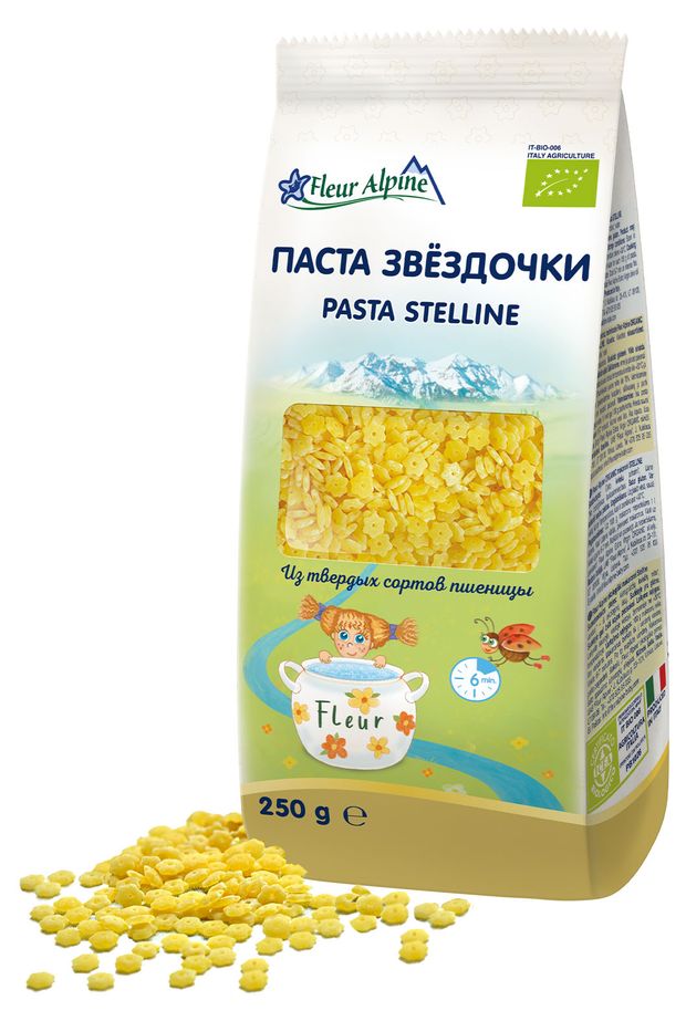 Макароны Звездочки Fleur Alpine для всей семьи, 250 г