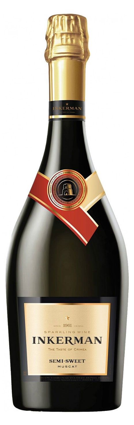 Игристое вино Inkerman Semi-Sweet Muscat белое полусладкое Россия 075 л 439₽