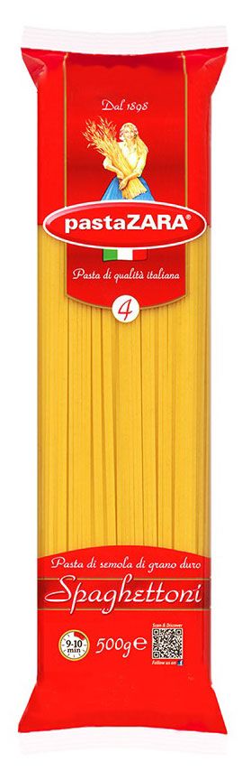 Макаронные изделия Pasta Zara 4 Спагеттони классические спагетти, 500 г