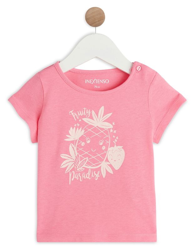 Футболка для девочки InExtenso с коротким рукавом розовая