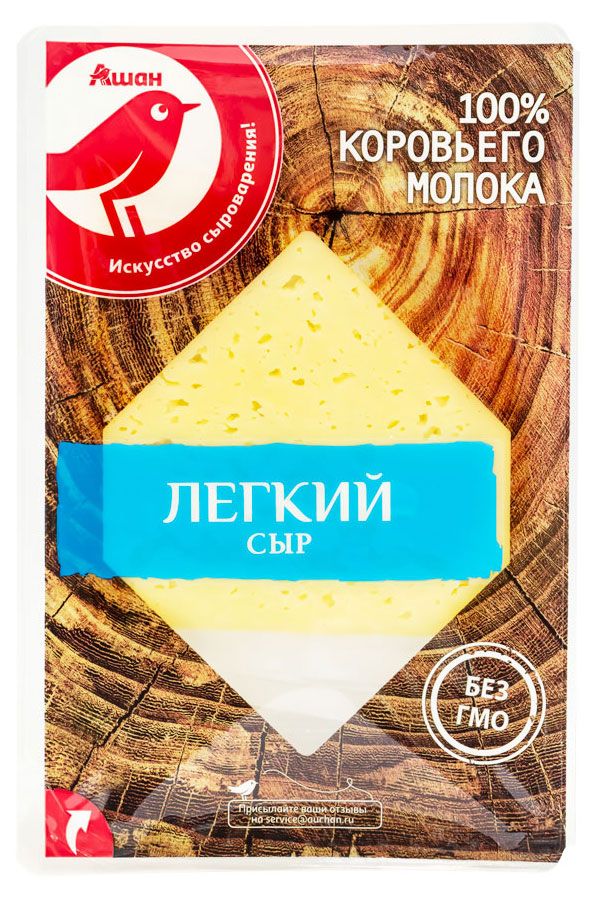 Сыр АШАН Красная птица Легкий нарезка БЗМЖ 125 г 140₽