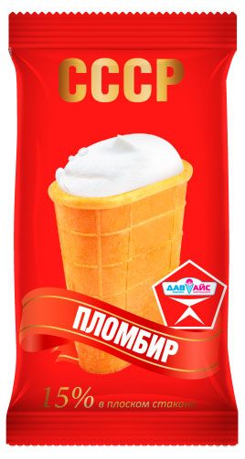 Мороженое пломбир ДавАйс СССР ванильное в плоском вафельном стаканчике БЗМЖ, 90 г