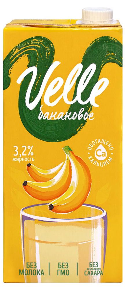 Напиток на растительной основе Velle овсяный банановый без добавления сахара 3,2%, 1 л