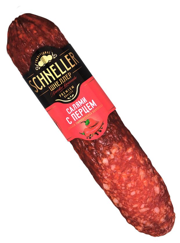 Колбаса сырокопченая SCHNELLER Салями с перцем, ~ 350 г