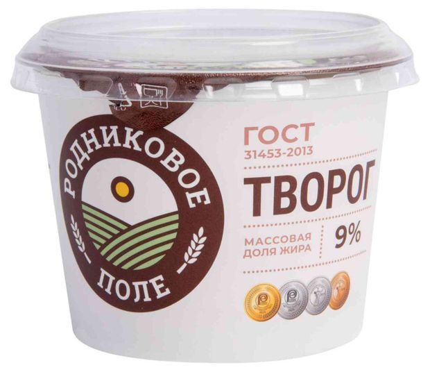 Творог Родниковое поле ГОСТ 9 БЗМЖ 500 г 260₽