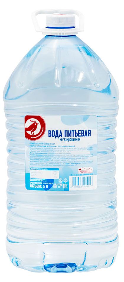 Вода АШАН Красная птица негазированная 5 л 100₽