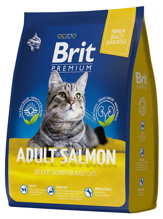 Сухой корм для кошек Brit Premium лосось в соусе 800 г 560₽