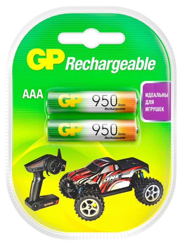 Батарейка аккумуляторная GP Rechargeable 950 мАч типоразмер AAA 2 шт 700₽