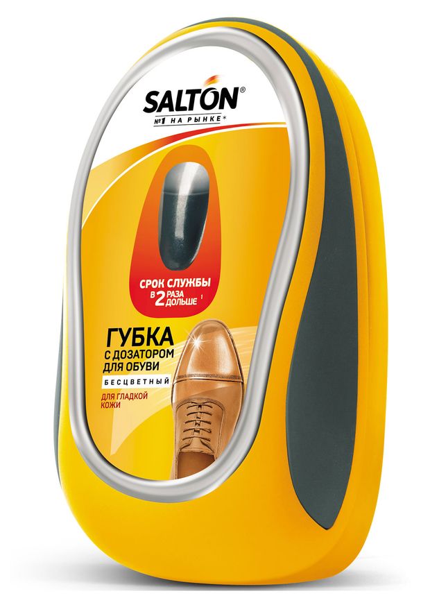 Губка для обуви из гладкой кожи Salton бесцветная с дозатором, 1 шт