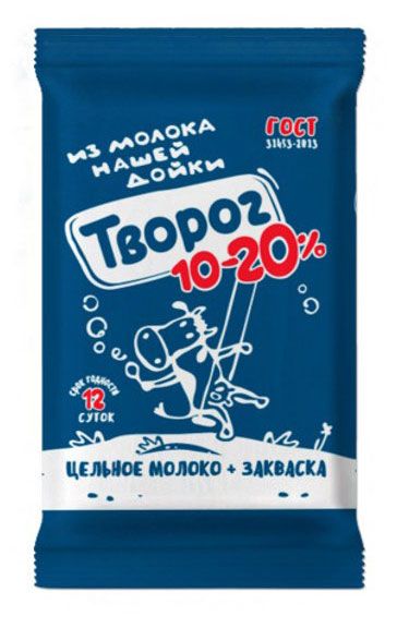 Творог Из молока Нашей дойки из цельного молока 10-20 БЗМЖ 180 г 100₽