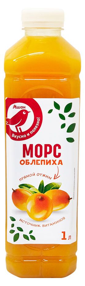 Готовая еда Морс АШАН Красная птица облепиховый, 1 л