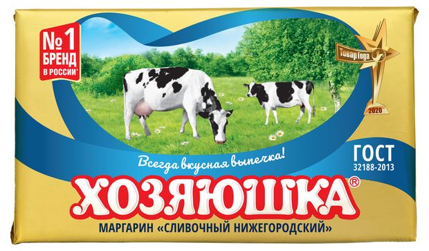 Маргарин сливочный Хозяюшка Нижегородский халяль 60%, 400 г