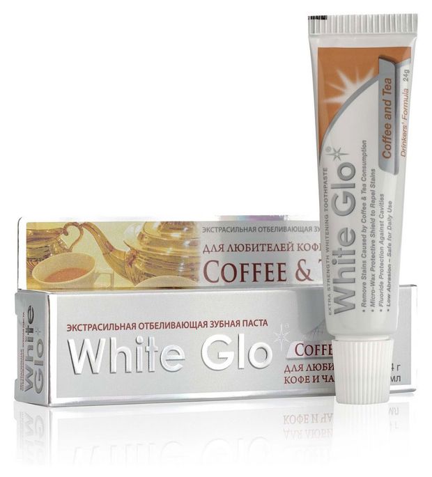 Зубная паста White Glo Отбеливающая для любителей кофе и чая, 24 г