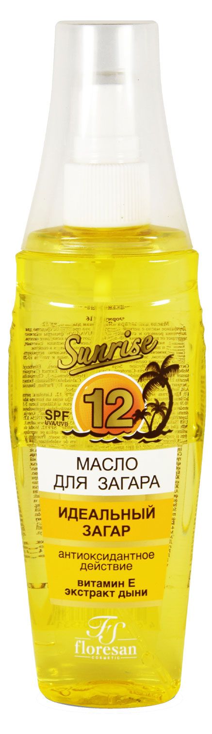 Спрей-масло для быстрого загара Floresan Увлажняющий янтарная дыня SPF 12, 135 мл