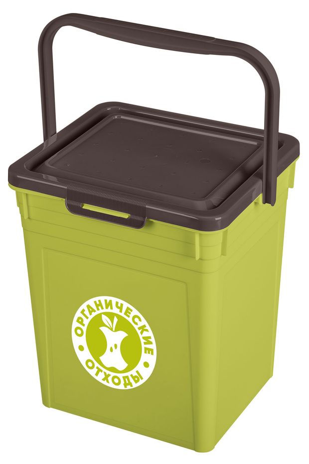 Контейнер для мусора Бытпласт зеленый, 8 л