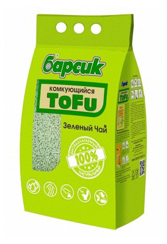 Наполнитель для кошачьего туалета Барсик Tofu Зеленый чай комкующийся 454 л 430₽
