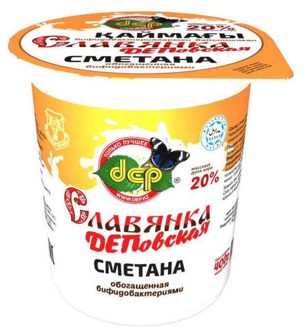 Сметана Dep Славянка 20% Казахстан, 400 г